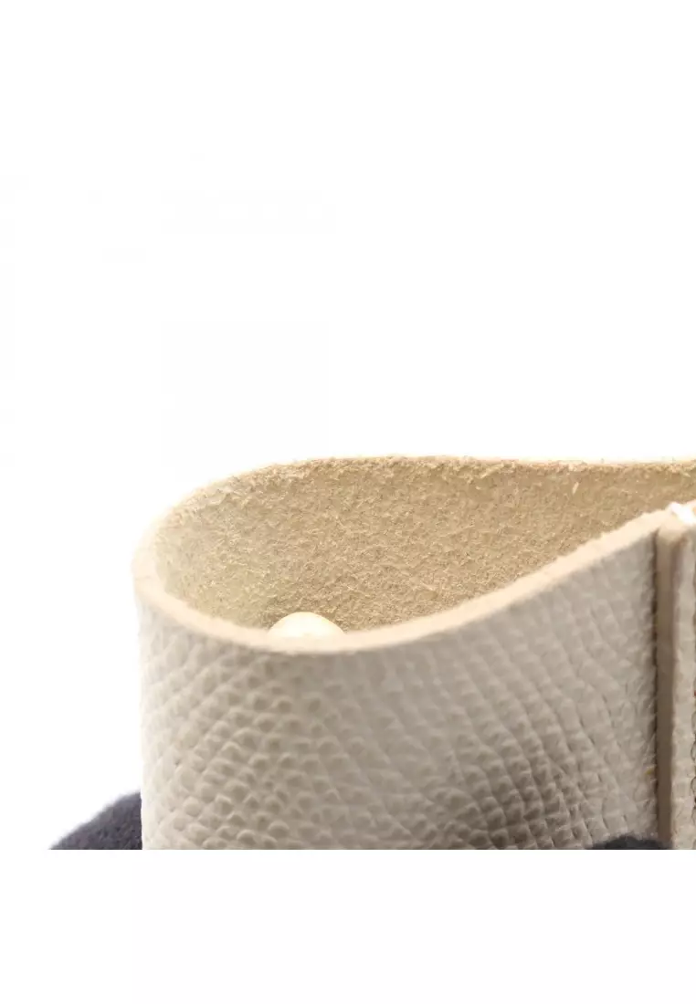 Pre-Loved Celine Vertical Small Hippopotamus Handbag tote bag leather ivory Gray beige 2WAY