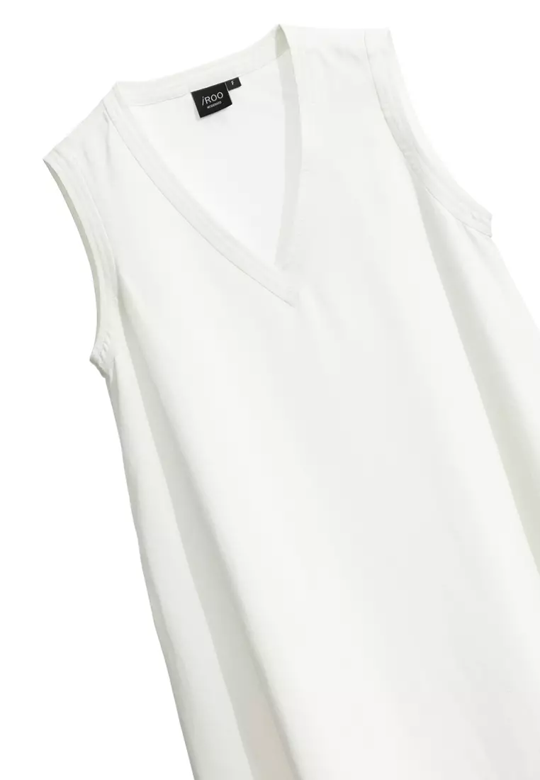 V-Neck Sleeveless Linen Dress