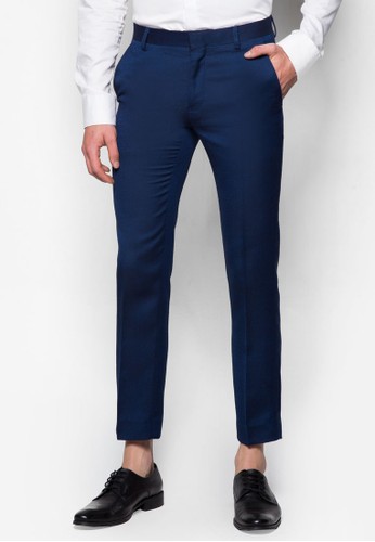 Navy Wool Blend Fesprit 衣服it Suit Trousers, 服飾, 貼身版型