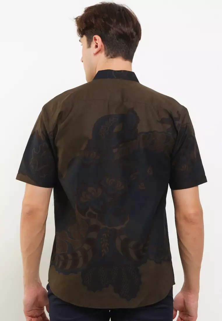 BATIK TALENTA EXCLUSIVE Lengan pendek slimfit shanghai mwtr green