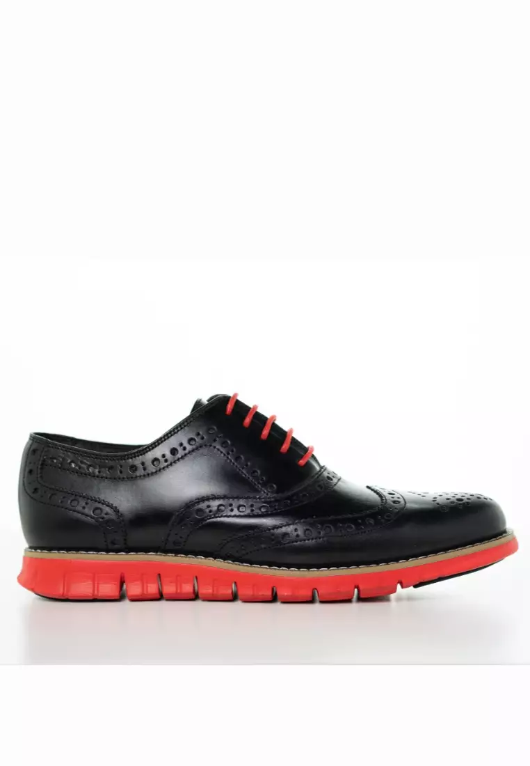 Discount on Jirras  shoes - SKU: Jirras Men Wingtip Oxford Shoes Genuine Leather Filipino Handcraft Black Leather Red Sole Nimrod