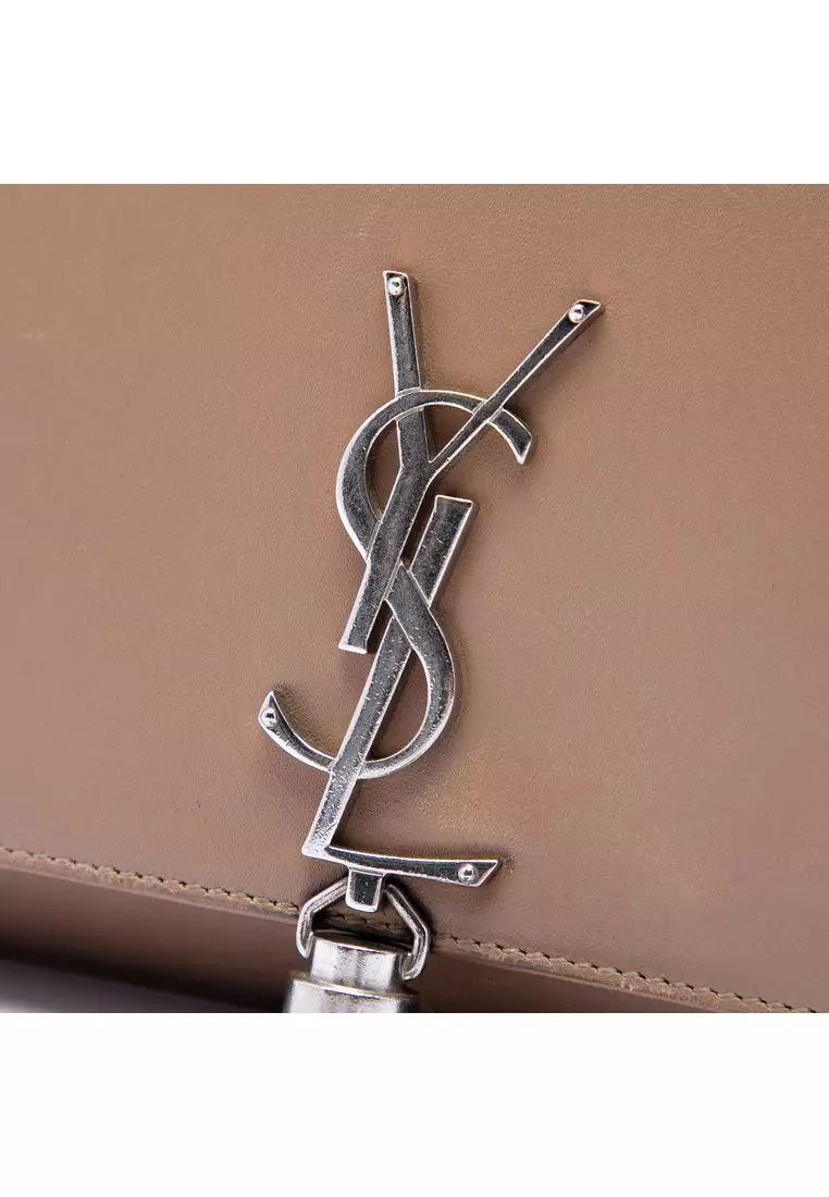 Pre-Loved Saint Laurent Medium Smooth Calfskin Classic Monogram Kate Tassel Crossbody