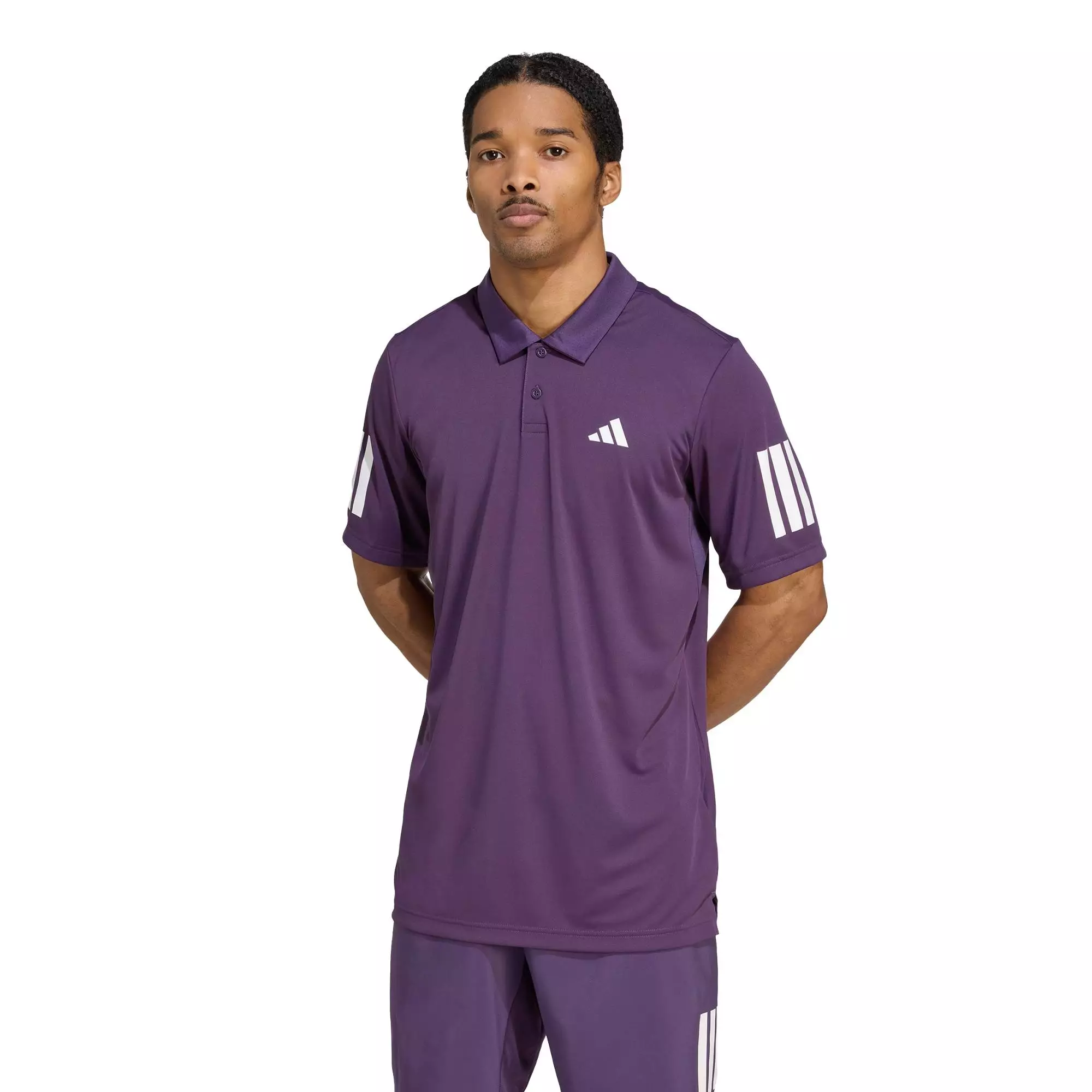 Tennis Club Tennis 3-Stripes Polo Shirt Men Purple JY2901
