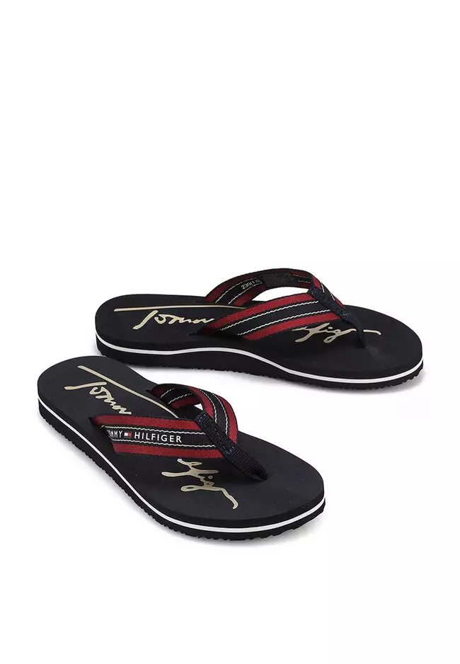 Tommy hilfiger online beach slides women's