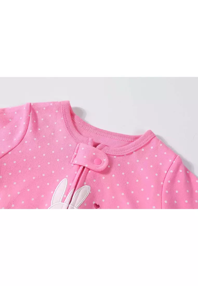 Baby Embroidered Bunny Two Way Zip Sleepsuit All In One Jumpsuit