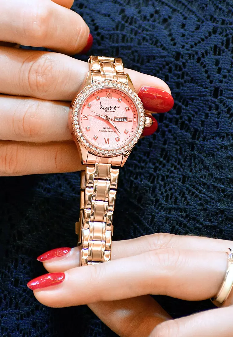 Buy Krystal Couture KRYSTAL COUTURE Lustrous Rose Gold Pink Watch