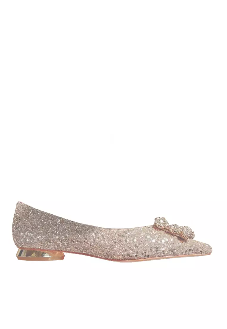 Discount on Twenty Eight Shoes  shoes - SKU: VANSA Glitter Imitation Rhinestone Buckle Wedding Flats VSW-P-826