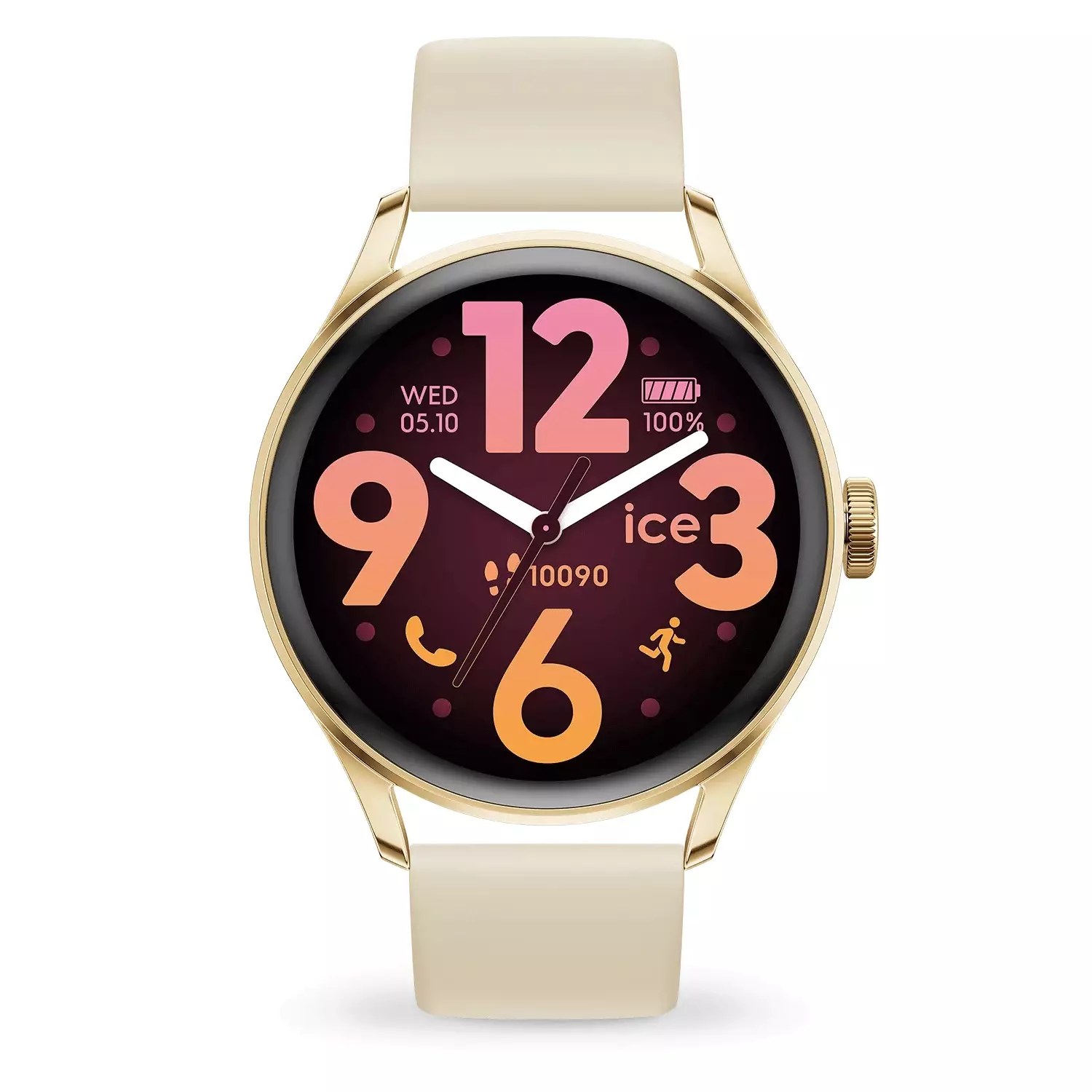 ICE Smart Watch 3.0 round AMOLED 1.20 - Gold Beige 39mm | Bluetooth | GPS | Fitness Tracker [025115]