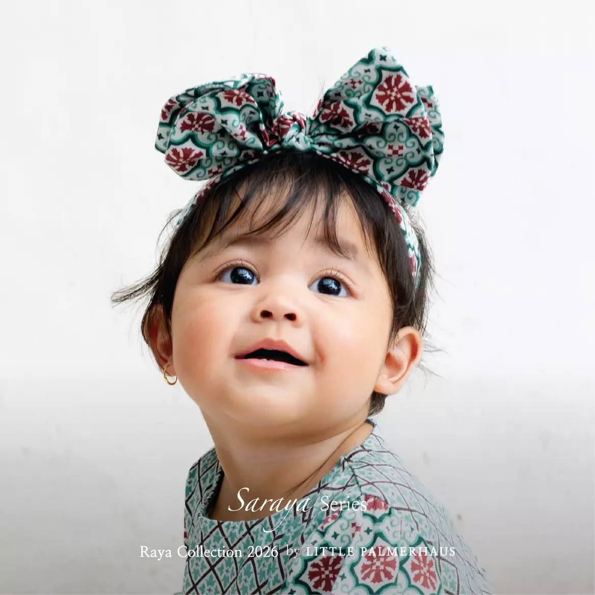 Little Palmerhaus - Baju Lebaran 2026 - Saraya Baby Headband (Bando Pita Bayi) Brick Red