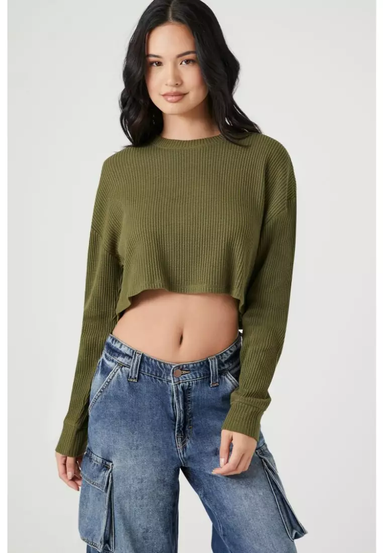 Ribbed knit crop top top forever 21