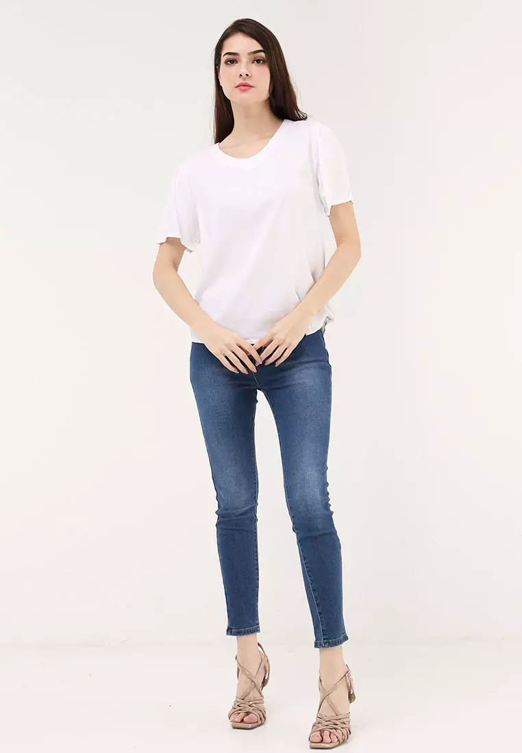 Short Sleeves V-neck Blouse
