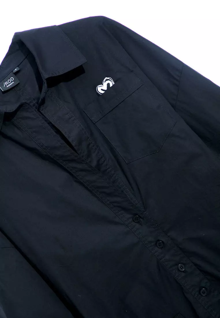 Button Front Long Sleeve Shirt Dress