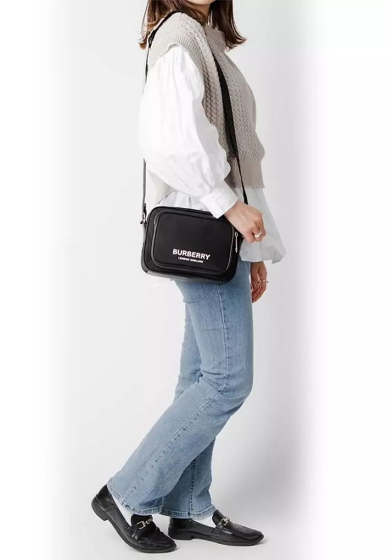 ECONYL Nylon Logo Print Paddy Crossbody Bag for Men in Black