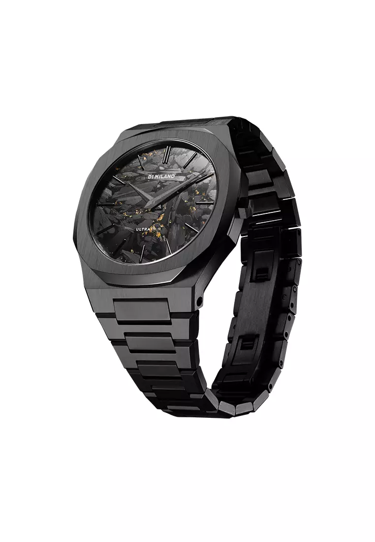 Black DLC Ultra Thin Bracelet Watch, 40 mm
