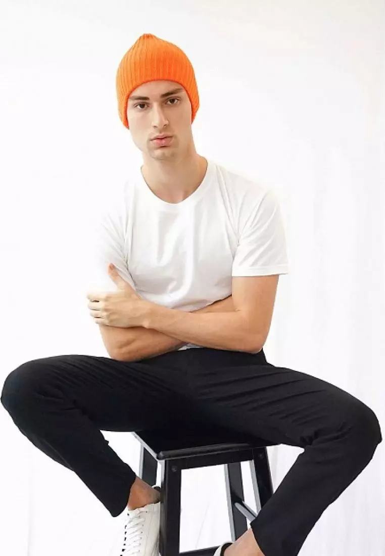 Houseofcuff Topi Kupluk Rajut Beanie Hat Polos Topi Gunung Oranye