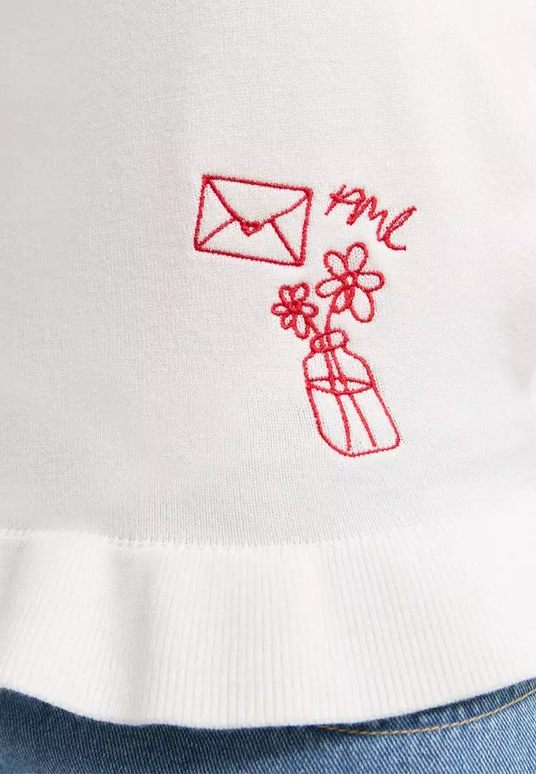 Ruffled Embroidery Top