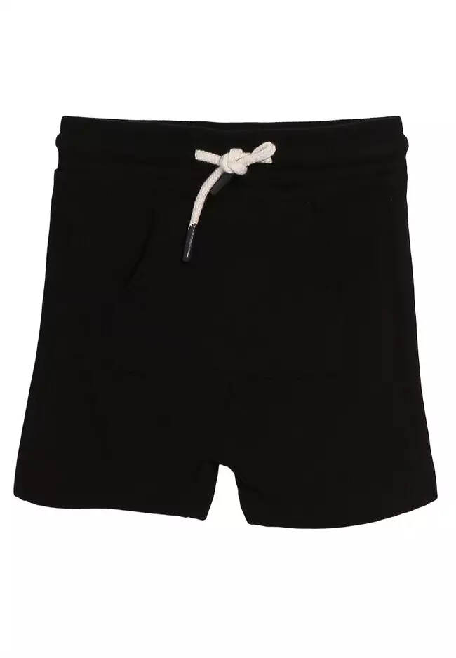 Boys black jersey shorts top