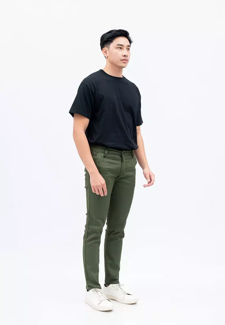 Celana Panjang Chino Slim Fit Hijau Chino Pants Bahan Stretch