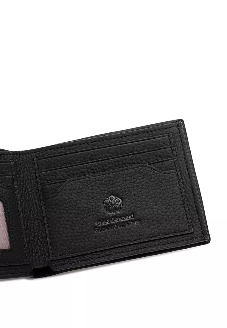Men's Genuine Leather RFID Blocking Bi Fold Wallet