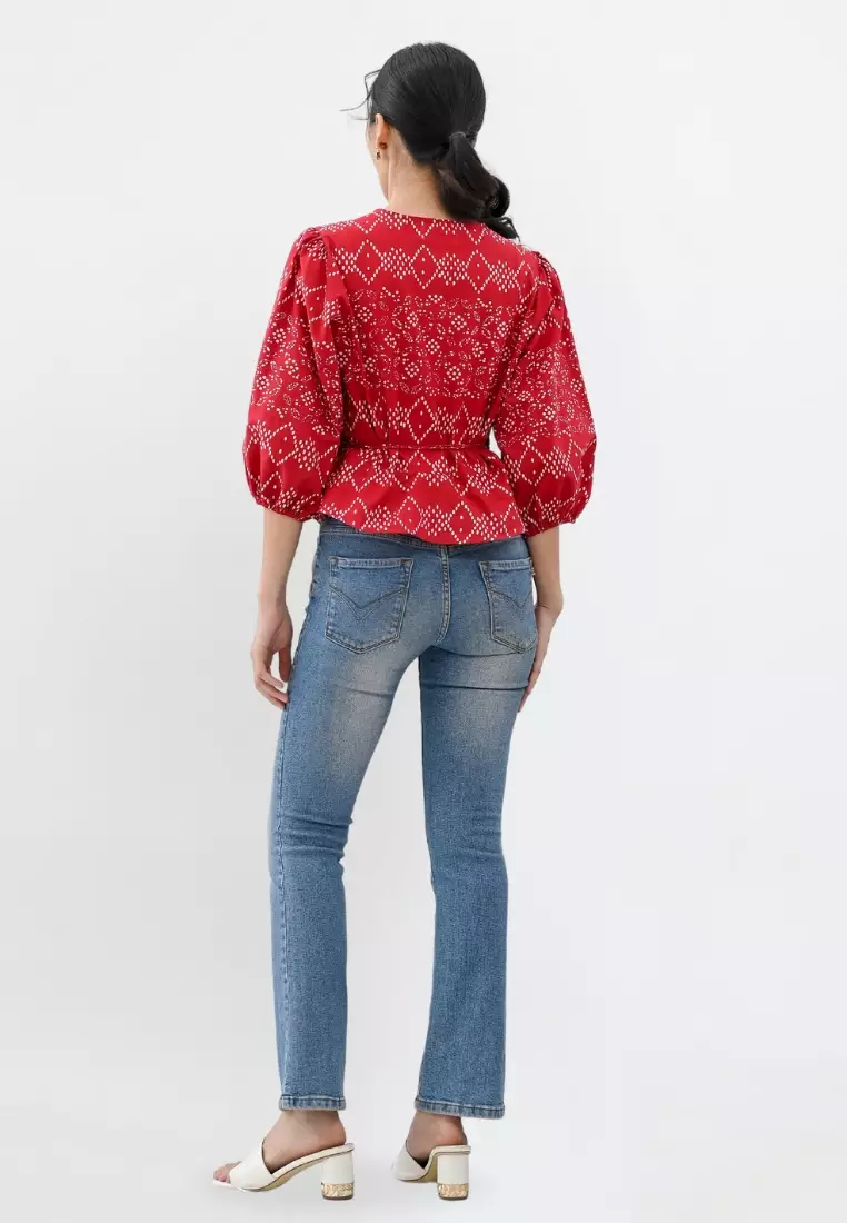 Nayara Blouse Batik Clara Merah