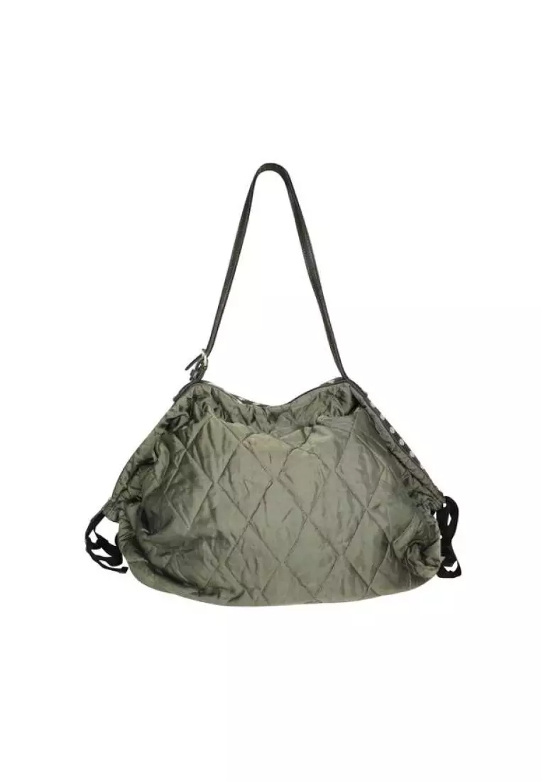 Buy MARNI Pre Loved MARNI Dark Green Quilted Fabric Tote 2024