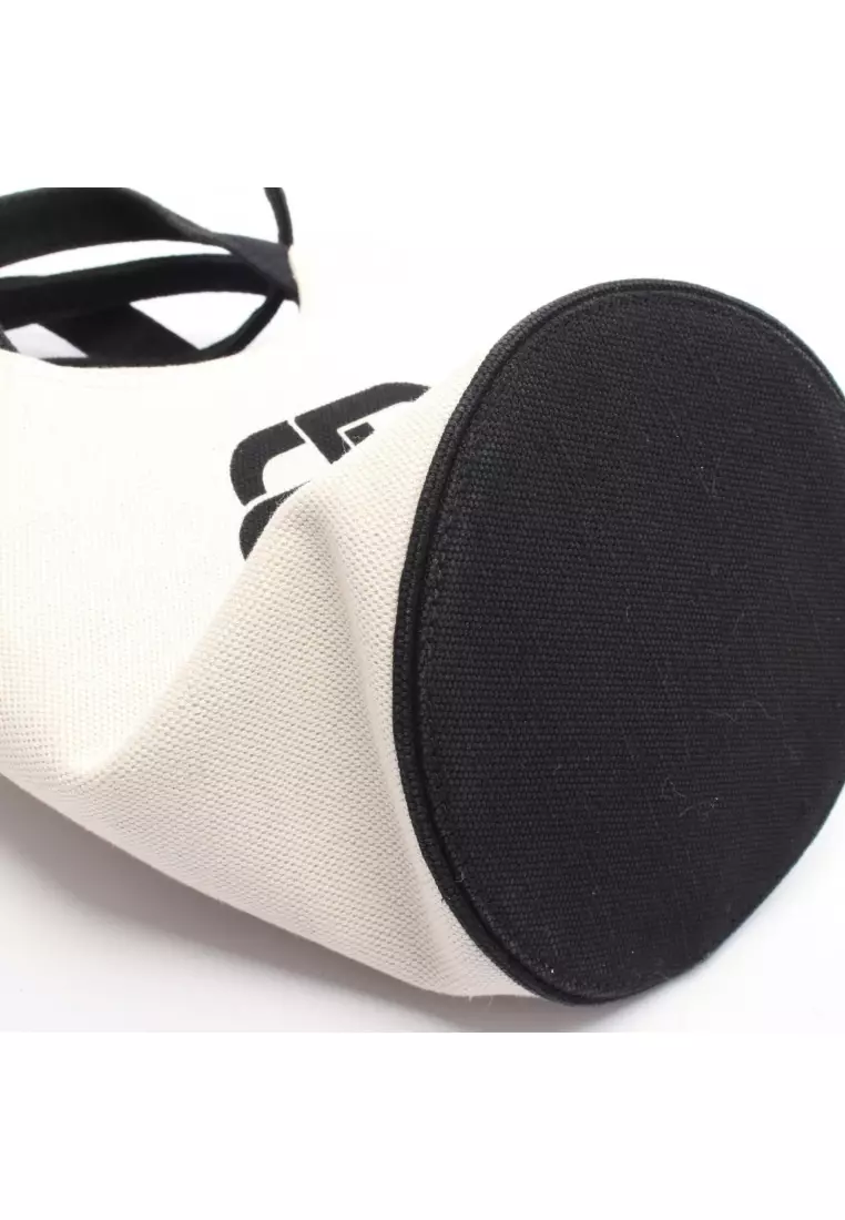 Pre-Loved BALENCIAGA Wave XS Handbag canvas off white black 2WAY