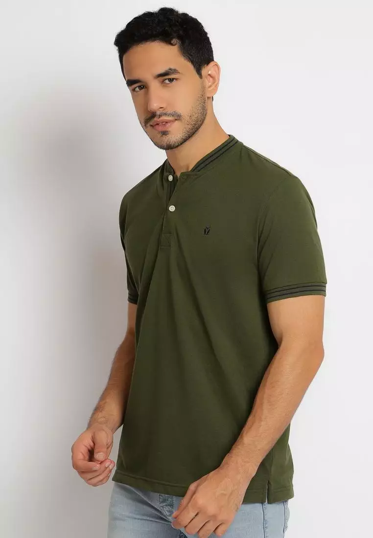 Matsuda Kaos Henley Pique Hino