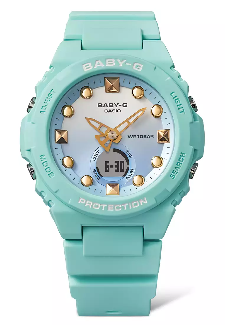 Casio Baby-G BGA-320-3A Playful Beach - Jam Tangan Wanita - Green - Resin Strap