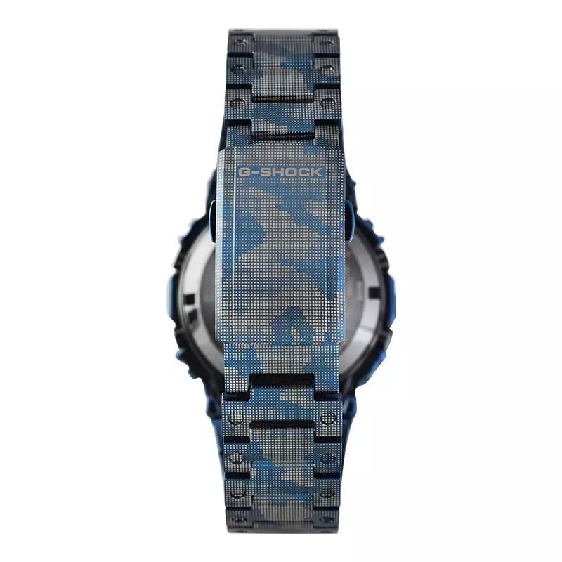 Jam Tangan Pria Casio G-Shock GMW-B5000TCF-2DR Full Metal Blue Camouflage Digital Dial Titanium Band