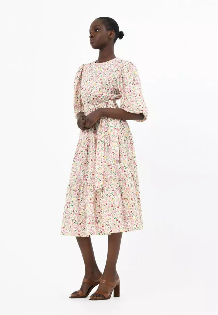 Doha Floral Print Cotton Dress