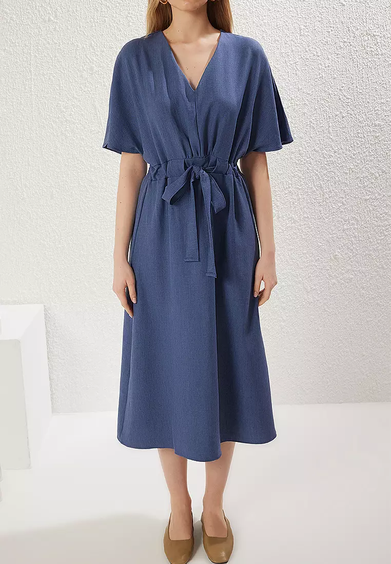 Tie Detail Midi Dress