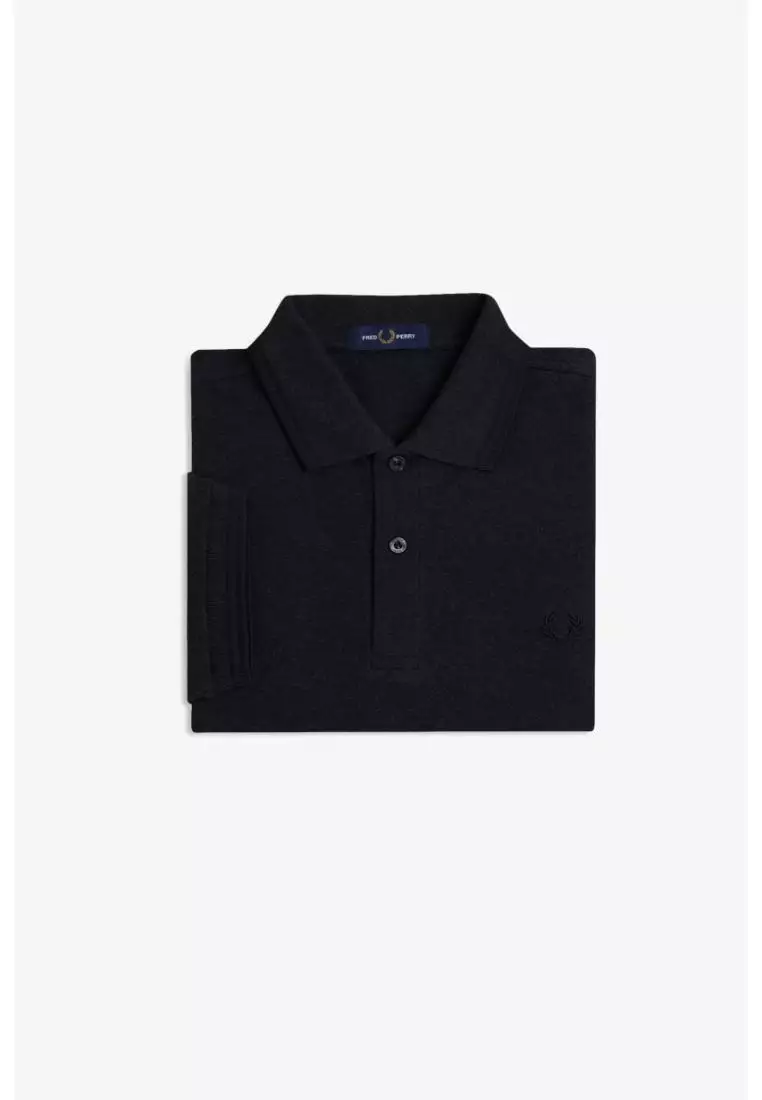 Fred Perry M3600 Twin Tipped Fred Perry Shirt (Charcoal Marl / Black / Black)