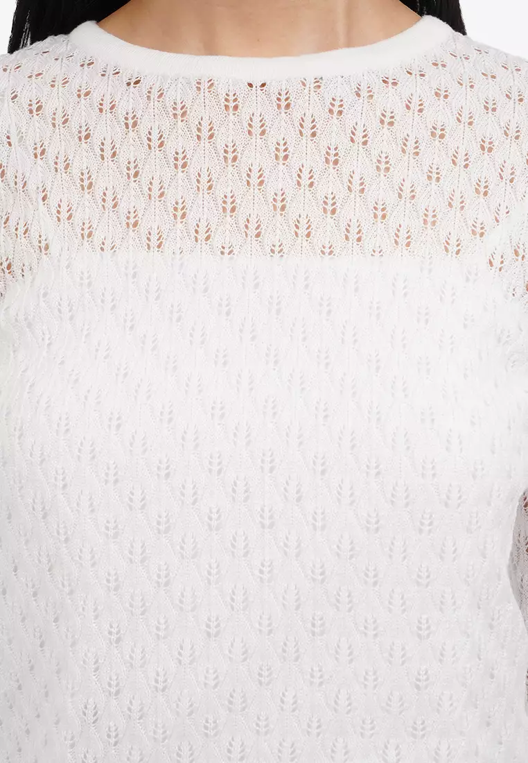 Long Sleeve Lace Knit Top