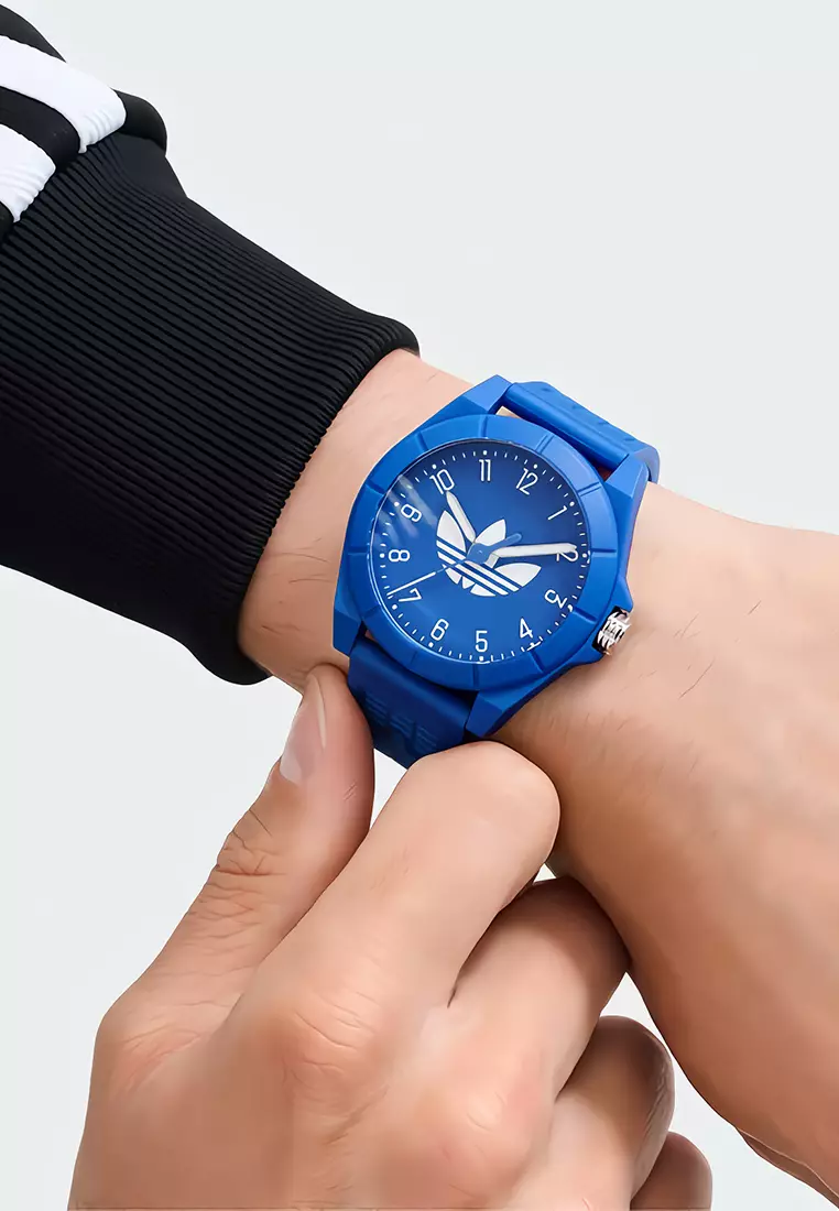 Adidas Gents Project Four - Jam Tangan Analog Pria - Blue Rubber Strap - AOST24571