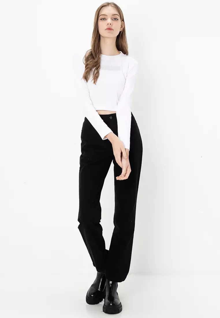 Institute Logo Long Sleeves Baby Tee - Calvin Klein Jeans