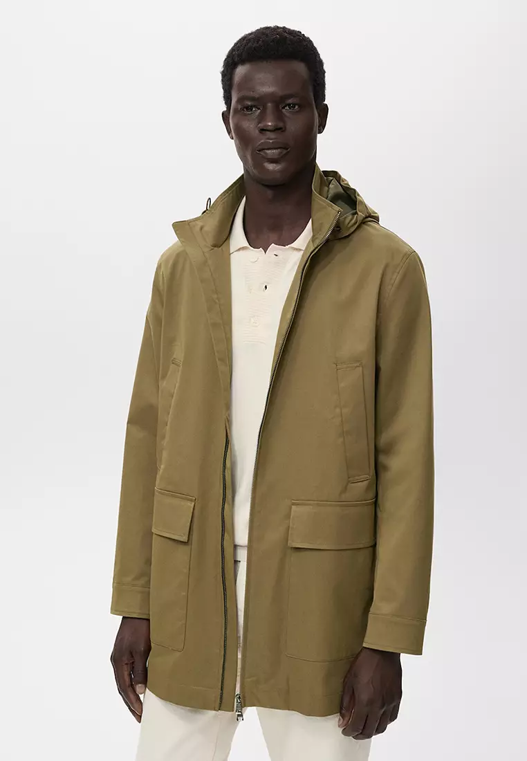 Buy MANGO Man Water-Repellent Hooded Parka Jacket 2025 Online