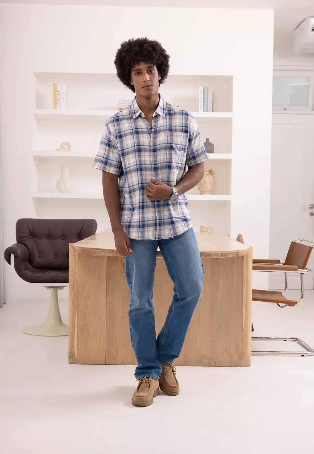 POLICE Celana Jeans Panjang V Pocket Brad Medium Regular Fit Pria