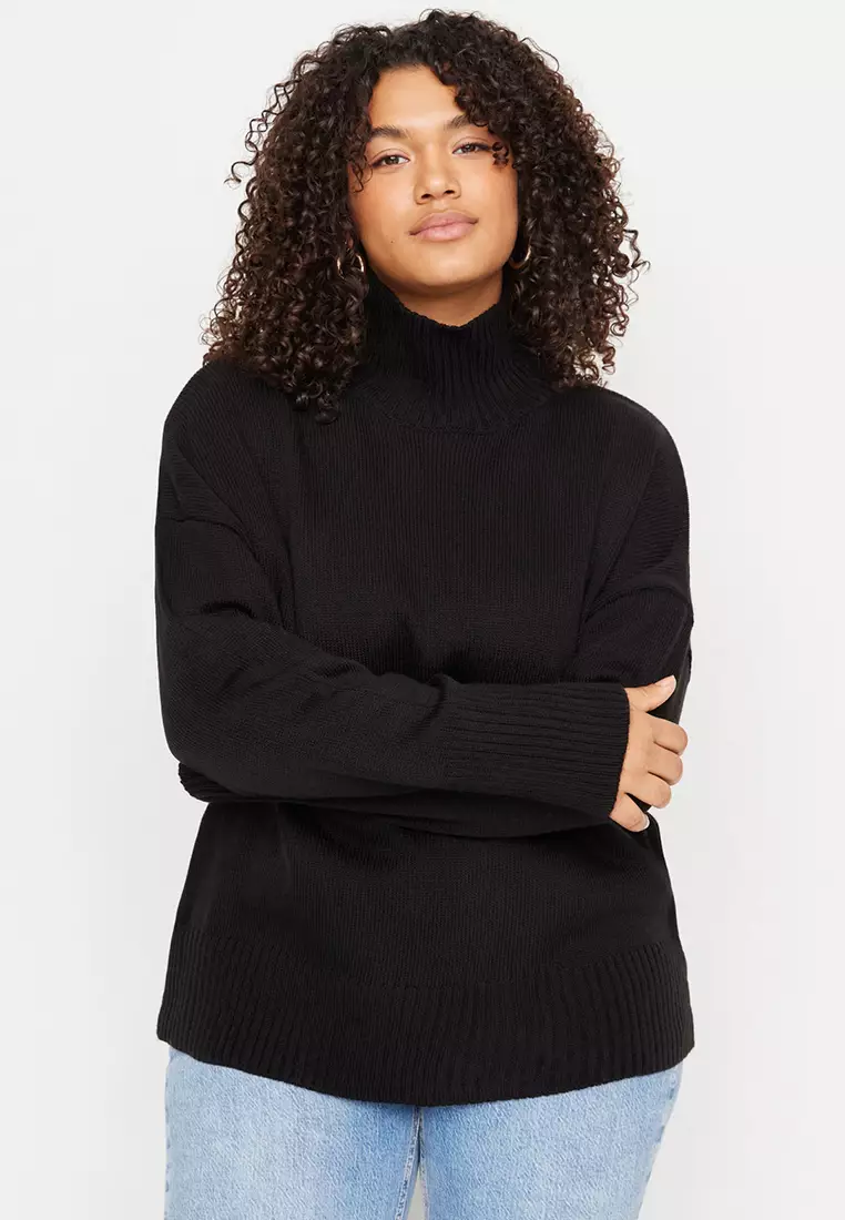Plus Size Turtleneck Knit Sweater