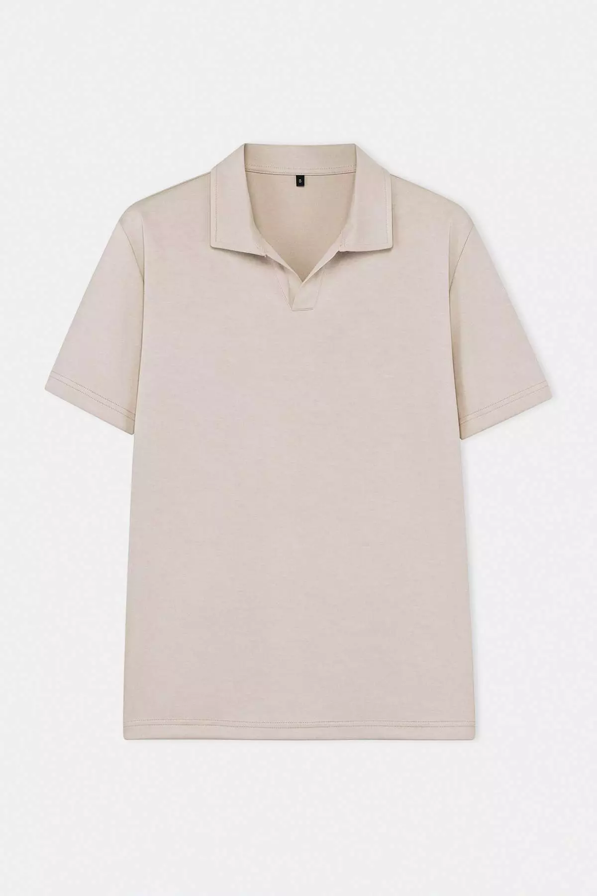 Stone Regular/Normal Cut Soft-Textured Polo Neck T-Shirt Tmnss26Po00034