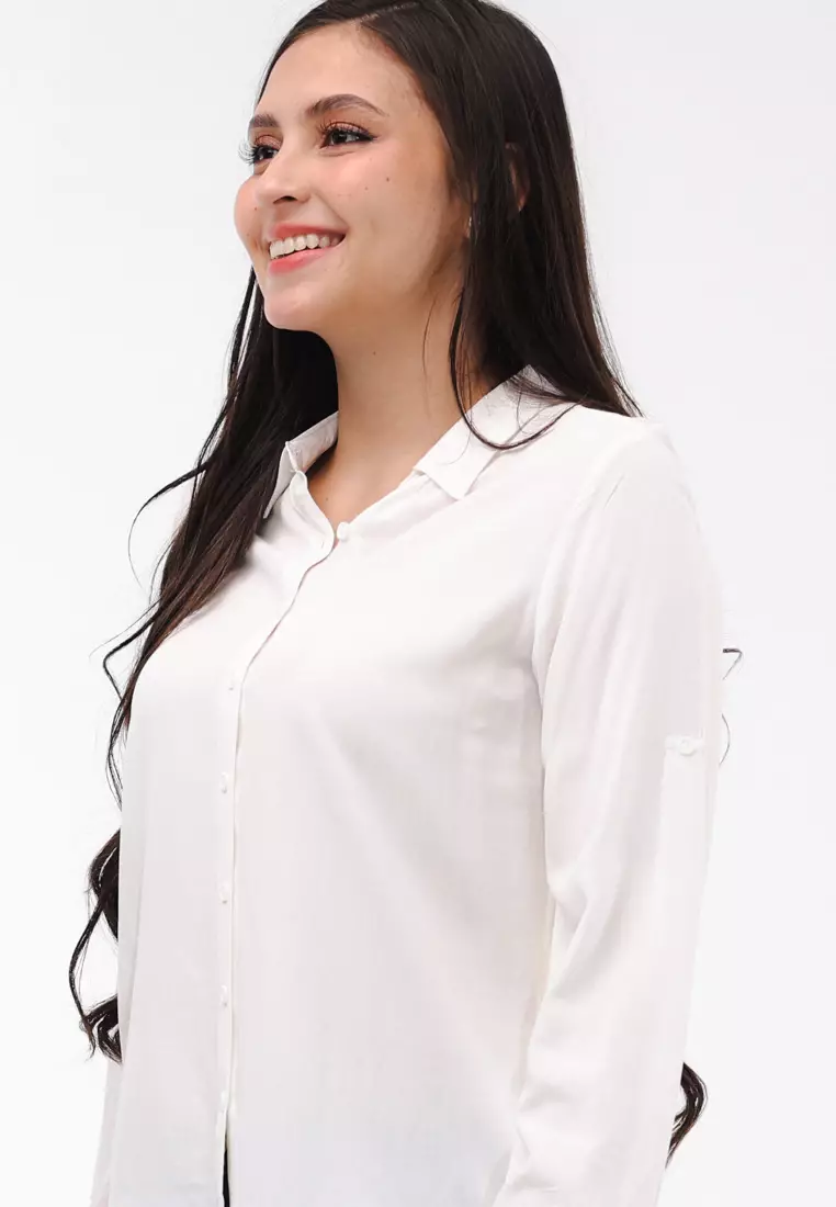 Bold Twill Rayon Long Sleeves Blouse