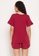 Clovia red Clovia Virgo Print Top & Shorts Set in Maroon - 100% Cotton BF3FBAA1A25BCFGS_4