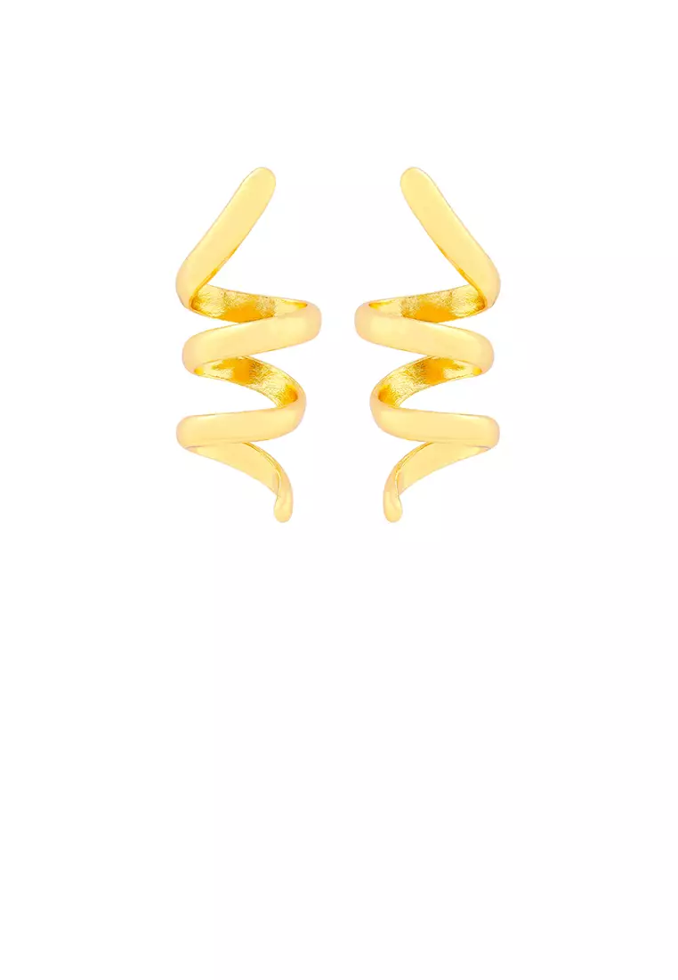 Buy Glamorousky Fashion and Simple Plated Gold Spiral Line