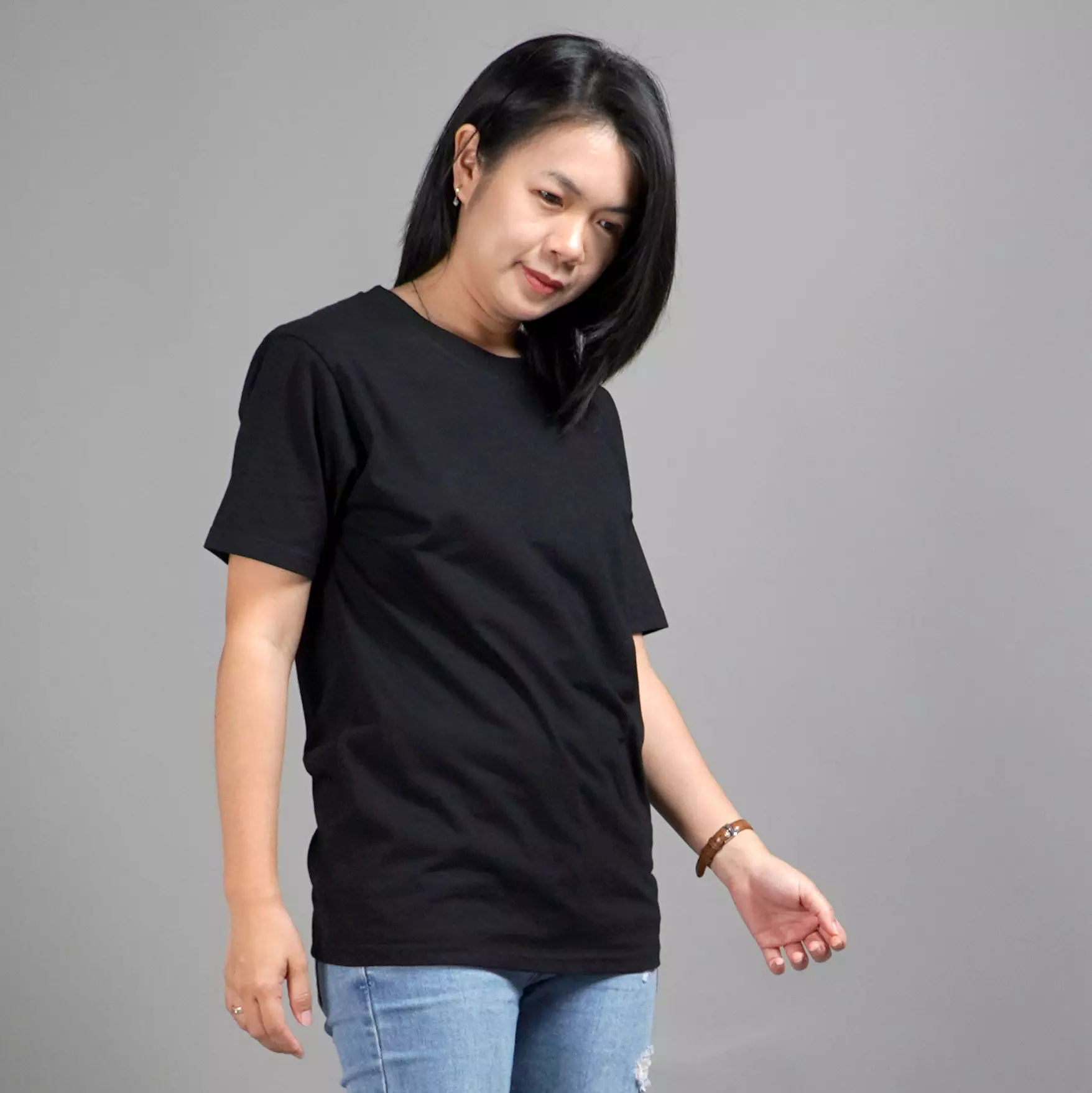 UNILO Size S-BIG Kaos Polos Wanita Basic TShirt Cotton - Hitam