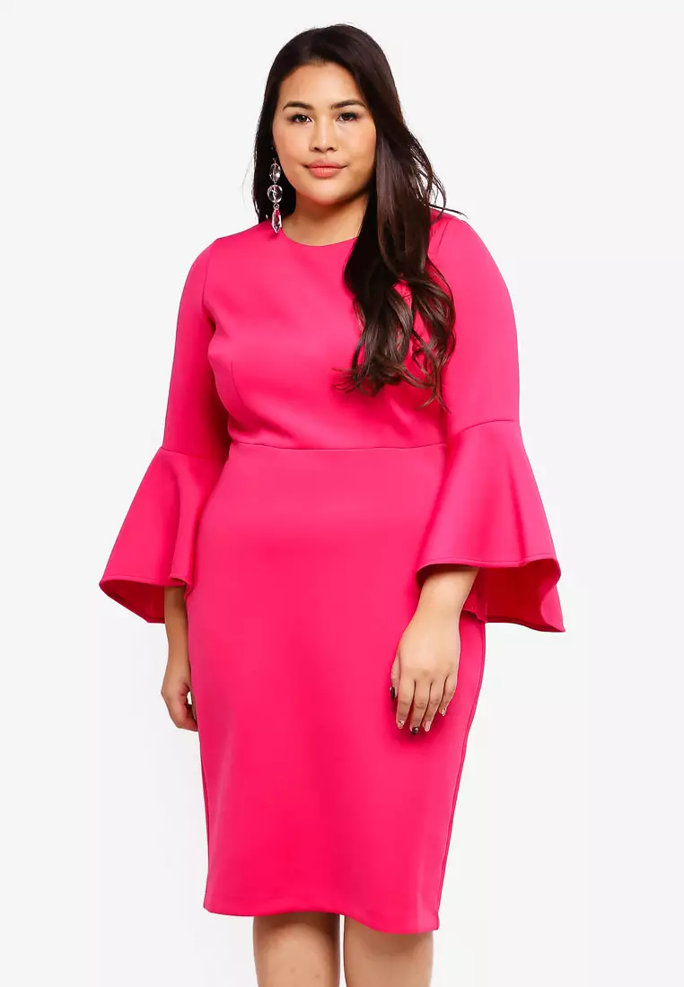 Plus bell outlet sleeve dress