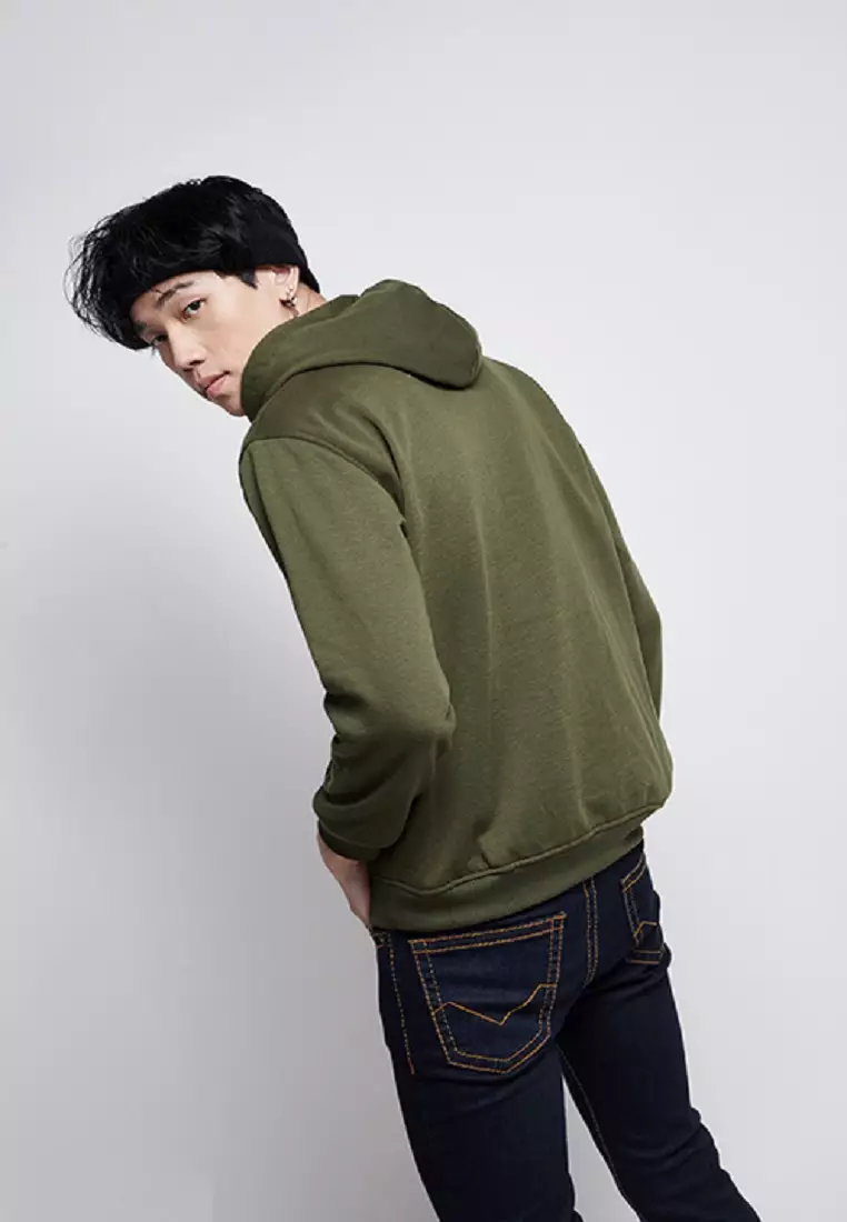 Jaket Polos Jumper Hoodie Sweater Warna Hijau Army