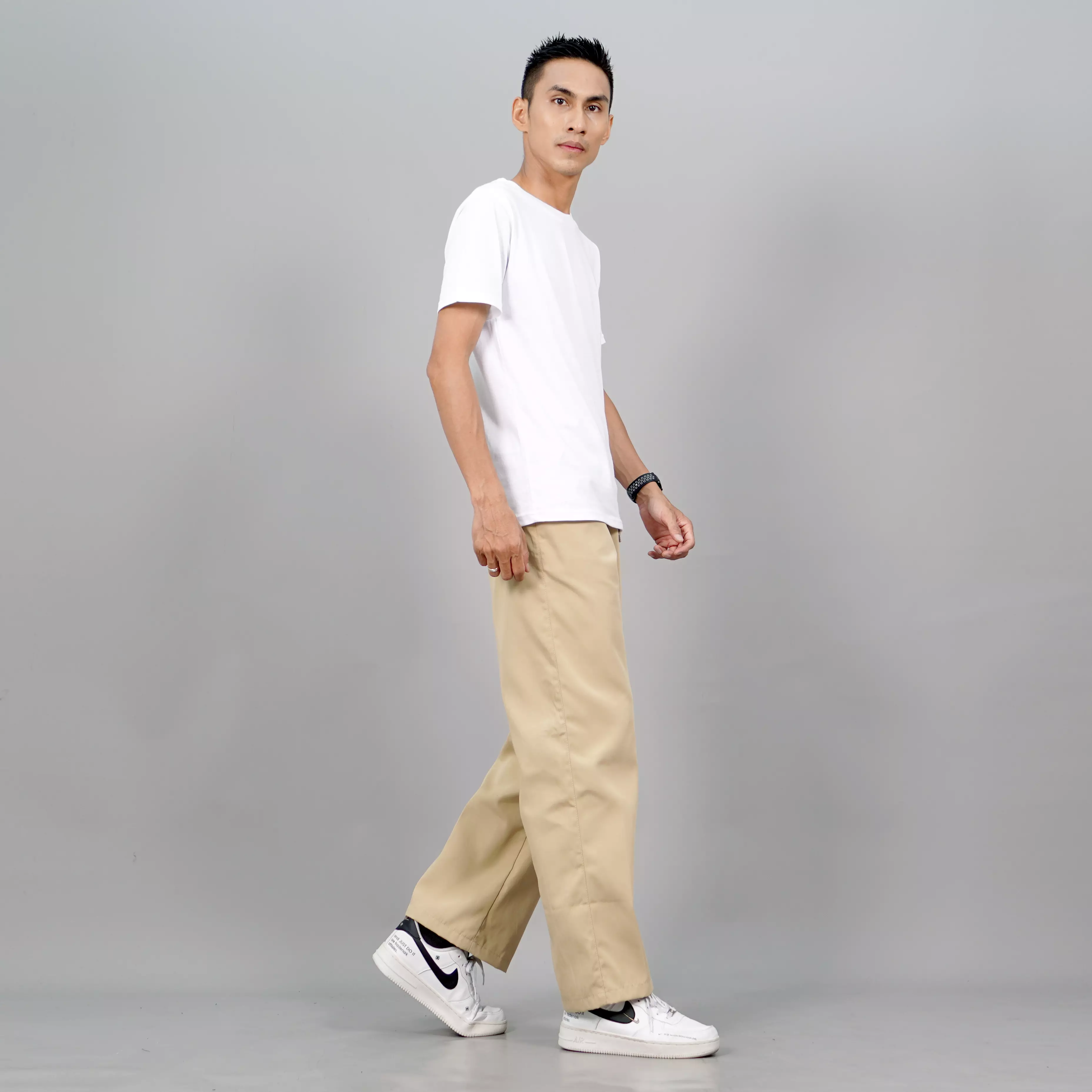  SAM Celana Loose Pants Pria Baggy Pants Pria - KREM