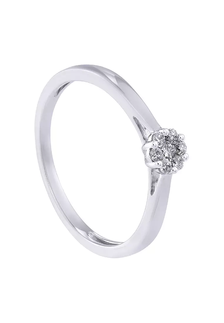 HABIB ADORE | Diamond Ring (A La Solitaire) in 375/9K White Gold 25697(R)-0.10