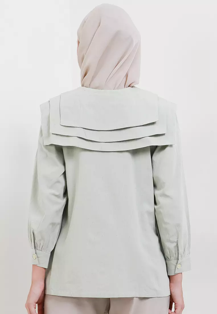 MFMW Turlington Atasan Blouse Sage Green