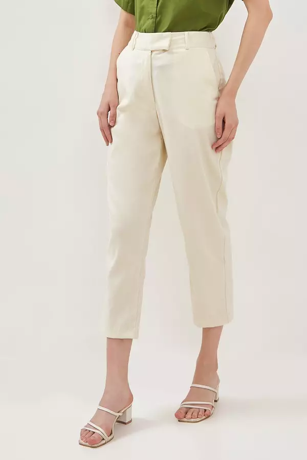Minimal Terra Ankle Baggy Pants - Light Beige