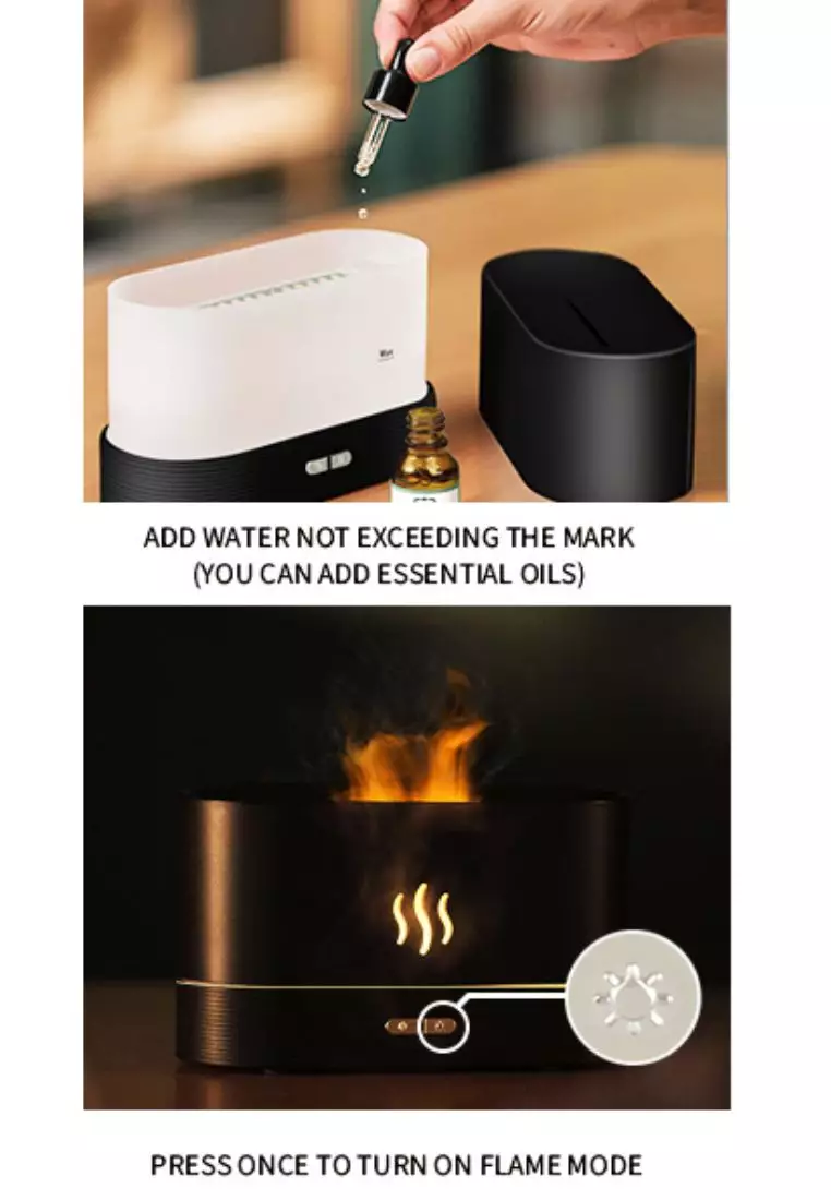 Buy Stitches & Tweed Flame Diffuser Mist Humidifier Black 2023 Online